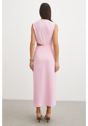 Uterpe Drapeli Cut-out Elbise Pembe