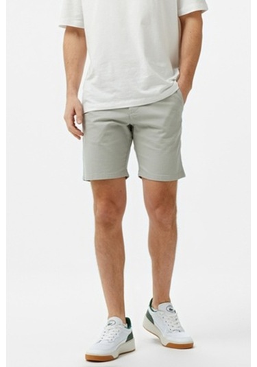 Lacoste Men's Slim Fit Bermuda Shorts Erkek Dar Kesim Keten Bermuda Şort Gri