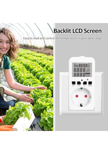 Mufunye Tc01 Sıcaklık Kontrol Cihazı 230v 16a Evcil Hayvan Akvaryum Serinletici Isıtıcı Termostat Akıllı Zamanlayıcı Beyaz Euro Standartı