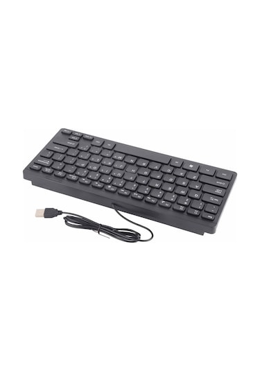 Yuntech01 Küçük Boylu Dayanıklı Usb Klavye - Abs Malzeme, 1.1m Kablolu, 10m Tuş Ömrü, Masaüstü Boşluk Tasarrufu, Bilgisayar Uyumlu