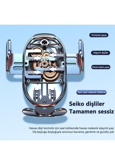 Mekanik Kilitli Yerçekimli Araç Telefon Tutucu 1 Saniyede Kilitleme 4.7-7 İnç Uyumlu Tüm Araçlar İçin Evrensel Araç Telefon Tutucusu