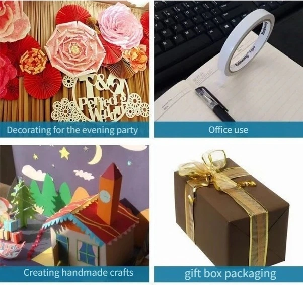 Trendooze Güneş022 10 Rulo Çift Taraflı Yapışkan Bant 0.5cm Genişlik 450cm Uzunluk El İşleri