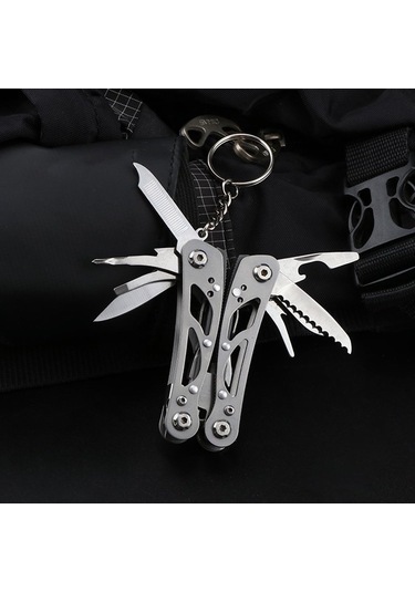 MSO Outdoor Paslanmaz Çelik Multifonksiyonel Çakı - Pense - Tornavida Gümüş