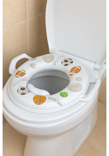 Taşınabilir Çocuk Klozet Adaptörü Kapağı Tuvalet Eğitim Oturağı Açık Mavi