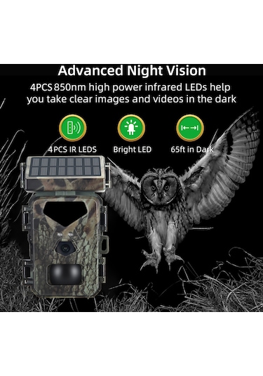 Hallow-20mp/1080p Avcılık Kamera 0.3s Tetik Hızı Gece Görüş Kamuflaj