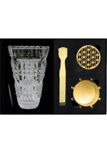 Touch Of Oud Crystal Oud Burner Set Kristal Buhurdan, Stand Ve Maşa Seti