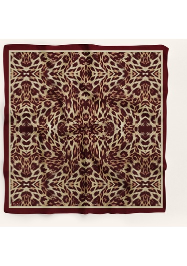 Leo Desen 90x90cm Organic Twill Eşarp/fular Bordo