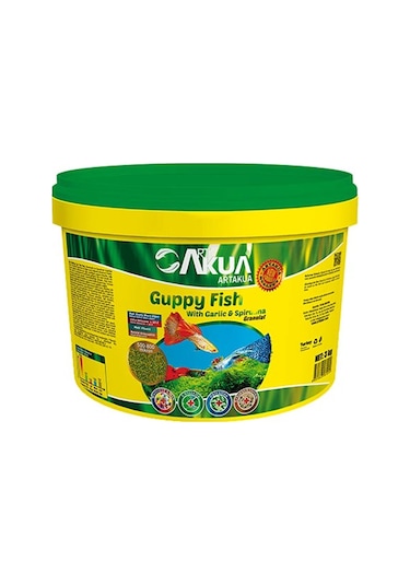 Art Aqua Guppy Fish Spirulina & Garlic  Açık Kovadan Bölme 100 G