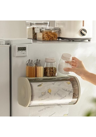 Kayısı Duvara Montaj Rulo Kağıt Tutucu Temizle Toz Geçirmez Kapak Modern Banyo Mutfak Kağıdı Havlu Kağıt Dispenseri Organizatör Saklama Kutusu
