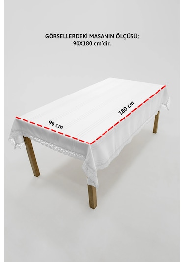 Defne Leke Tutmaz Masa Örtüsü 160x220 - Krem Krem