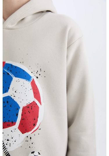 DeFacto Erkek Çocuk 2'li Takım Kalın Kapüşonlu Baskılı Sweatshirt Beli Lastikli Eşofman Altı D6870A824CWGR492 DeFacto Erkek Çocuk 2'li Takım Kalın Kapüşonlu Baskılı Sweatshirt Beli Lastikli Eşofman Altı D6870A824CWGR492