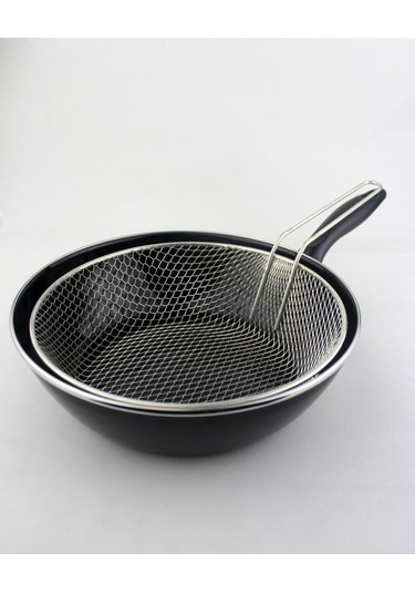 Alev Alv010 Telli Lüks Fritöz Wok Tava Siyah
