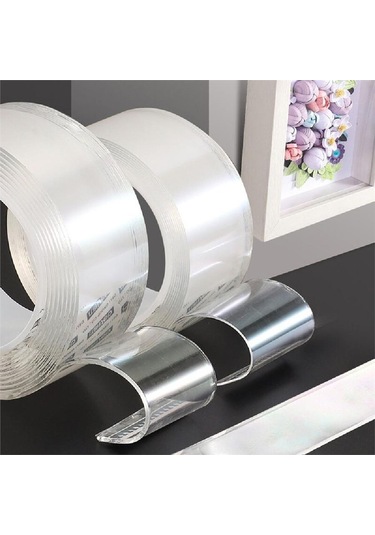 Çift Taraflı Nano Bant Süper Güçlü Şeffaf Çift Taraflı Bant 3 Metre