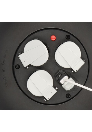 Brennenstuhl Vario Line 2 Usb Iq Hızlı Şarj Özellikli 3 Soketli Kaçak Ve Ani Isınma Sigorta Şalterli 10 M. Makaralı Kablo 10 M