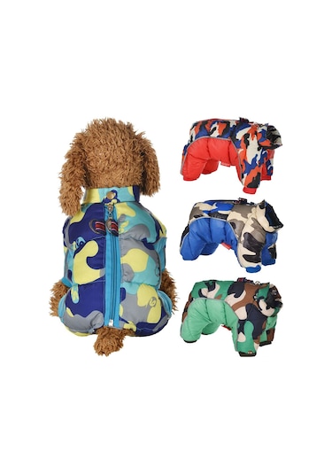 Geeksen Küçük Orta Boy Köpekler İçin Kışlık Pamuklu Dört Ayaklı Isı Sağlayan Giyim Pembe, S