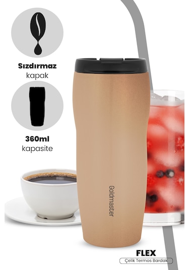 Goldmaster Flex Gm-tm01g Çelik Termos Bardak Gold Rose Gold