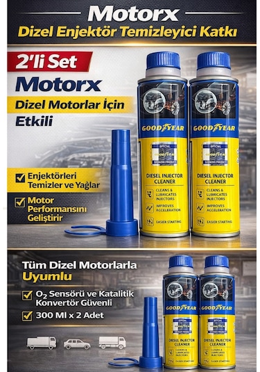 Dizel Enjektör Temizleyici Yakıt Katkısı 2x300 Ml 2 Li Set Motorx
