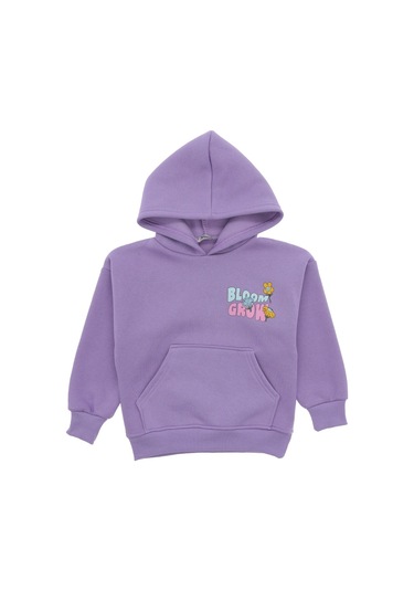 Arka Bl0om Grow Baskılı Üç İplik Sweatshırt Lila