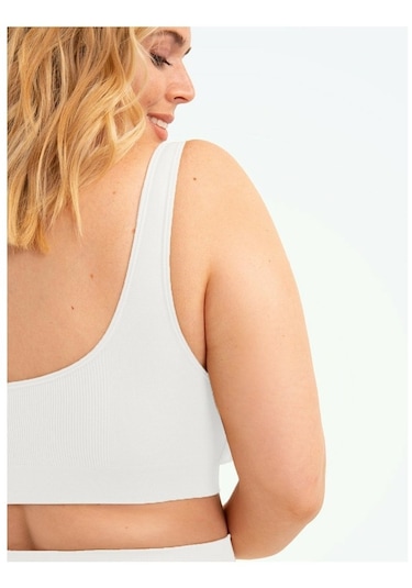 Mistirik Kalın Askılı Toparlayıcı Pedli Büstiyer Korse Beyaz Renk Beyaz