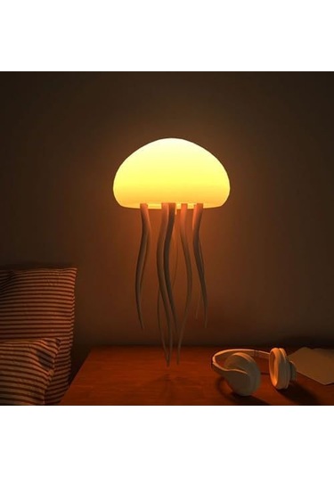 Youmex Led Deniz Ahtapot Budaklı Dinamik Renk Değişimli Dokunmatik Sesli Kontrol Şarjlı Gece Lambası Beyaz