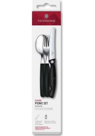 Victorinox 6.7193.3f Swiss Classic 3lü Piknik Seti, Siyah Renkli