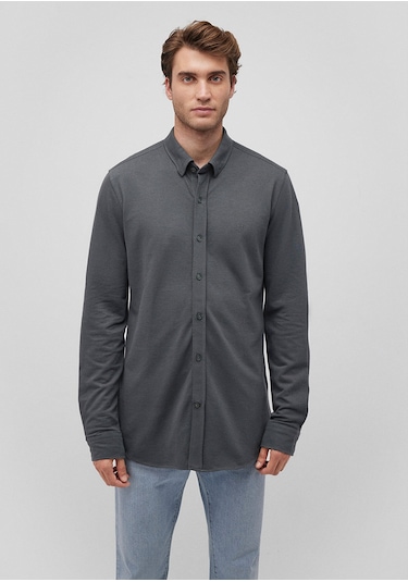 Mavi - Antrasit Örme Gömlek 0211092-71598 Antrasit