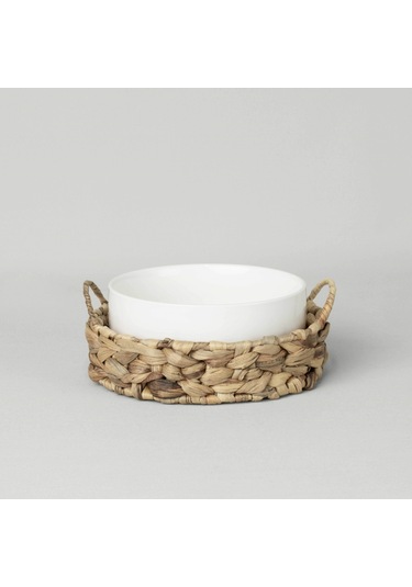 Linens Straw Porselen 22,6x8,5 Cm Sunum Kasesi Beyaz