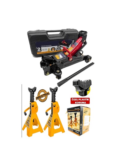 2,5 Tona Kadar Arabalı Tekerlekli Hidrolik Kriko Plastik Taşıma 3