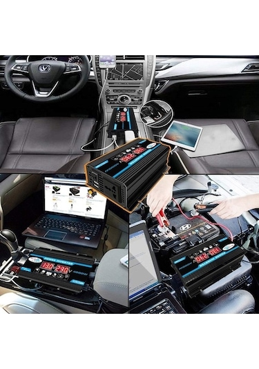 Wondernest Tang Iı Nesil 12v - 220v 4000w Araç İçin Güç Çevirici Siyah