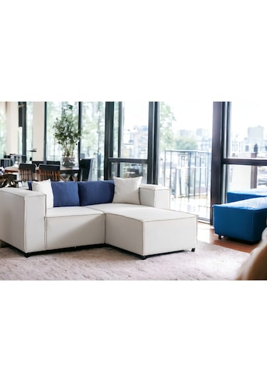 Nova 3 Modül Modüler L Köşe Koltuk Takımı Beyaz