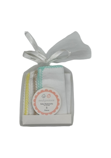 Andywawa Bebek Ağız Mendili 5 Parça 25x25 Cm Ac23781 Beyaz
