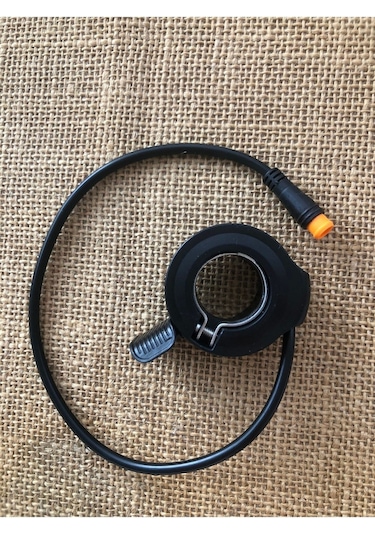 Elektrikli Bisiklet Parmak Gaz Kolu 40cm Kablo Siyah