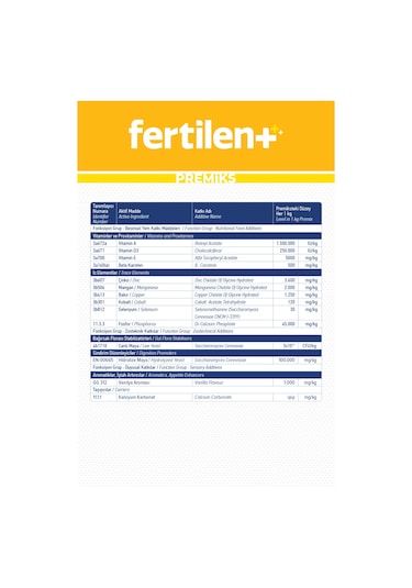 Vioment Fertilent 10 Kg - Üreme Problemlerinde; Yoğun Destek -