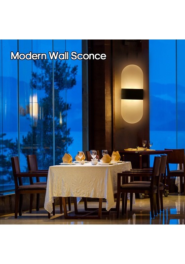 Ac 85-265v 6w Modern Duvar Aplik Üst Aşağı Lamba Akrilik Led Duvara Monte Işıklar İç Mekan Aydınlatması Yatak Odası Balkon Koridor Merdiven İçin Siyah