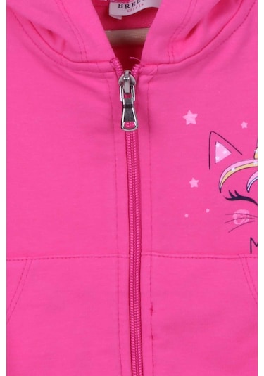 Breeze Kız Çocuk Hırka Kolları Desenli Baskılı 1-4 Yaş, Pembe