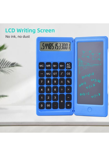 Singree Katlanabilir 6 İnç Lcd Yazı Tahtası Ve 12 Haneli Hesaplama Fonksiyonlu Çizim Tableti - Çocuklar Ve Yetişkinler İçin Pratik Çözüm Mavi