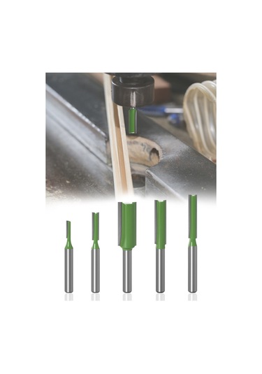 Tangshopping Adet 1/4 Inç Şaft Tek Çift Flüt Düz Uçlu Freze Kesici