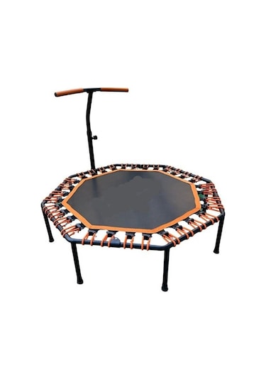Sekizgen Katlanabilir Trambolin Ev Tipi Katlanır Zıplama Turuncu Trambolin
