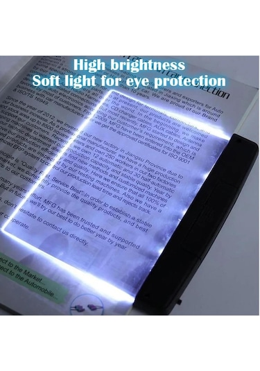 6.7 5.7in Çok Fonksiyonlu Led Düz Panel Gece Görme Okuma Lambası, Geceleri Açık Kitap Sayfası Işığı, Geceleri Yatak Okumak İçin Düz Kitap Işığı Siyah Siyah