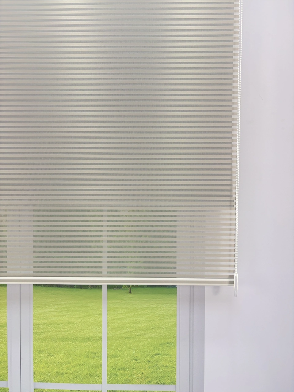 Luna Serisi Açık Gri Tül Antrasit Gri Stor Perde Işık Kontrollü, Çift Mekanizmalı, Kolay Montaj Antrasit Gri