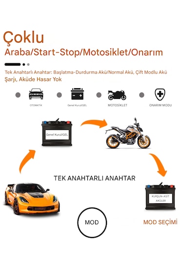 Rj-c1 12v 6a Göstergeli Asitli Kurşun Aküler Için Desülfatör Akü Şarj Cihazı Takviye Değildir