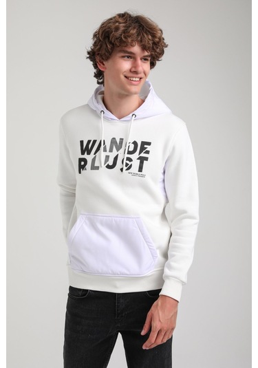 Kapüşonlu Ekru Slim Fit Hoodie 23fwm64059 Ekru