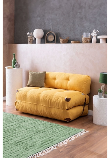 Good Night Megano Yeni Nesil 140 Cm Uzanma Tv Koltuğu & Misafir Yatağı Sarı