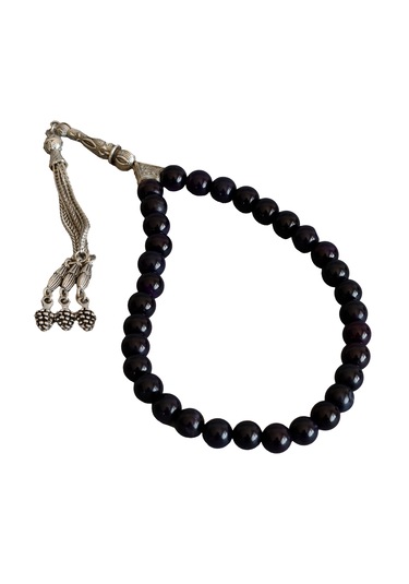 Doğal Mor Akik Taşı Tesbih El Yapımı, 33 Taneli, Özel Kutulu, Ş