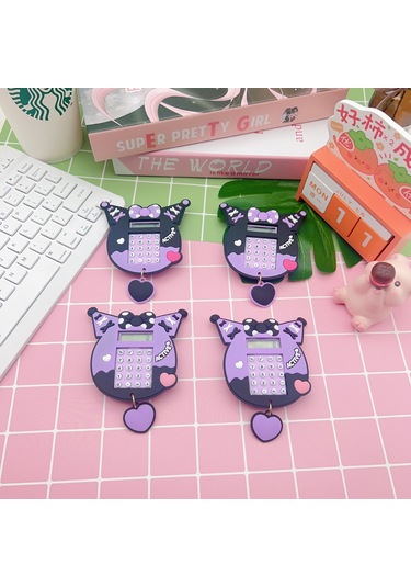 Hangfox Kara Kuromi Desenli Mini Hesap Makinesi Anahtar Zinciri - Arkada Labirent Bulmaca Ve Eğitici Oyun Özelliği