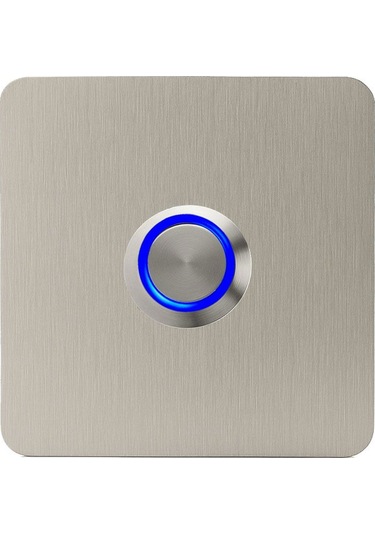 Lockway Z403m Paslanmaz 304 Kare Zil Butonu 70x70mm Mavi Renk