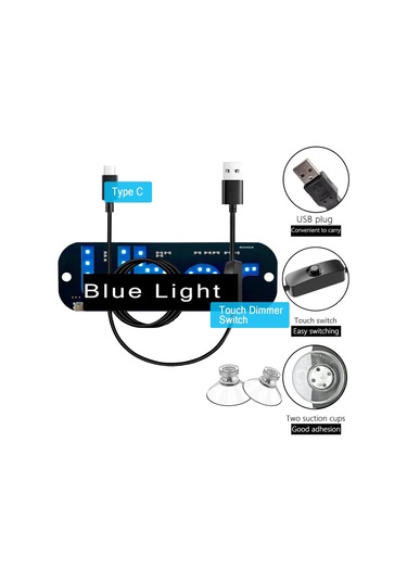 Geeksen Taksi/uber Araba Tetik Led Çatı Işıkları 5-12v Usb Bağlantılı Açma/kapatma Düğmeli Mavi