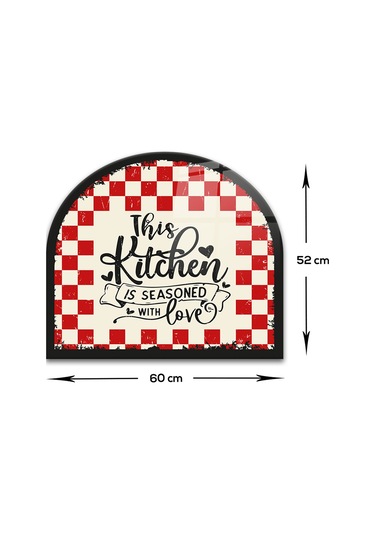 Decorita Cam Ocak Arkası Koruyucu | Oval Şekilli | Kitchen Love