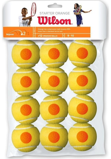 Wilson Starter Turuncu Noktalı Çocuk Tenis Topu 12li Wrt137200