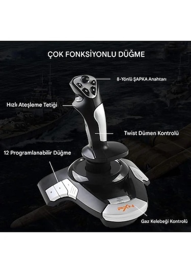 F16 Uçuş Kumanda Kolu - Pc Uçuş Joystick - Flight Stick